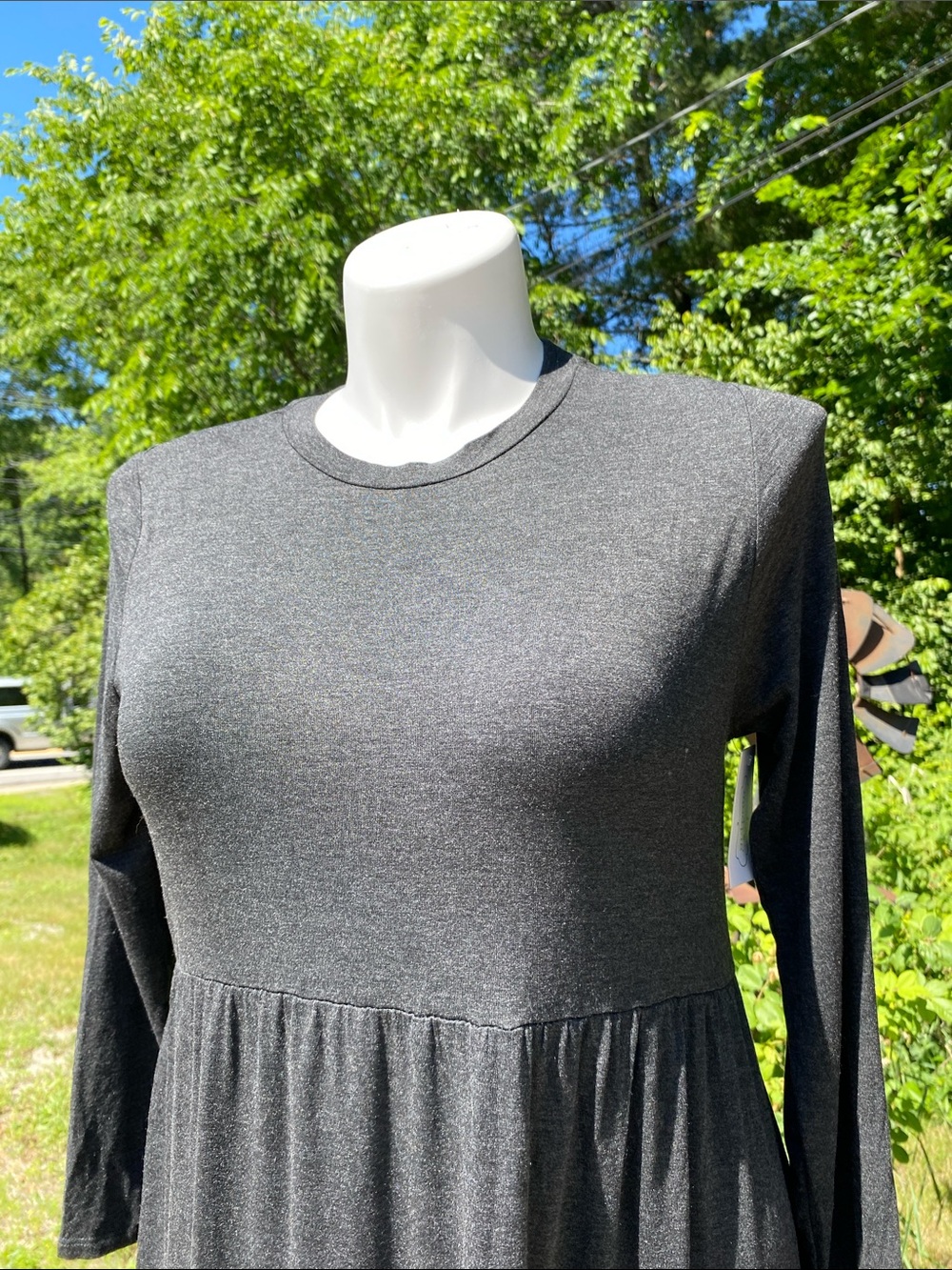 Mud Pie Minnie tiered gray boho swing dress size S NWT - Picture 4 of 8